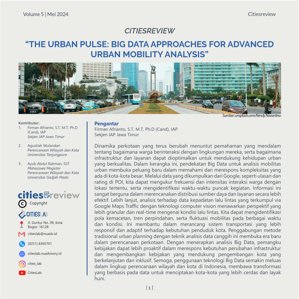 Citiesreview 5 - The Urban Pulse: Big Data Approaches for Advanced Urban Mobility Analysis