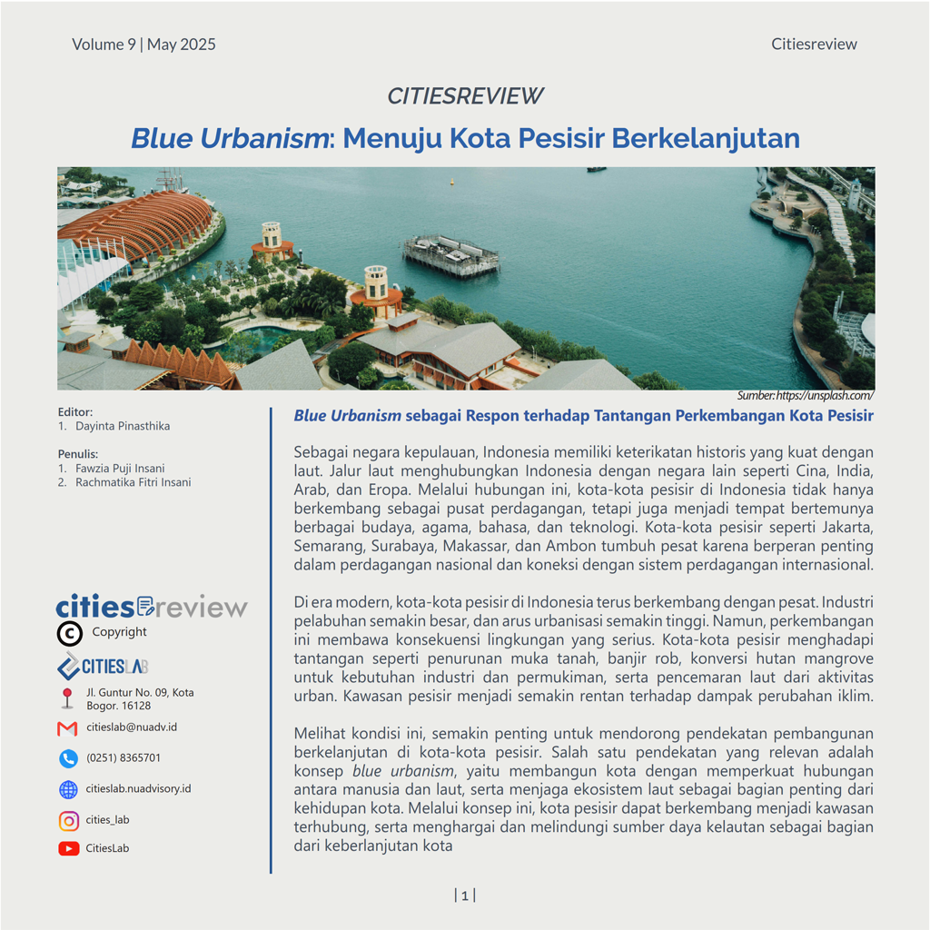 Citiesreview 9: Blue Urbanism Menuju Kota Pesisir Berkelanjutan