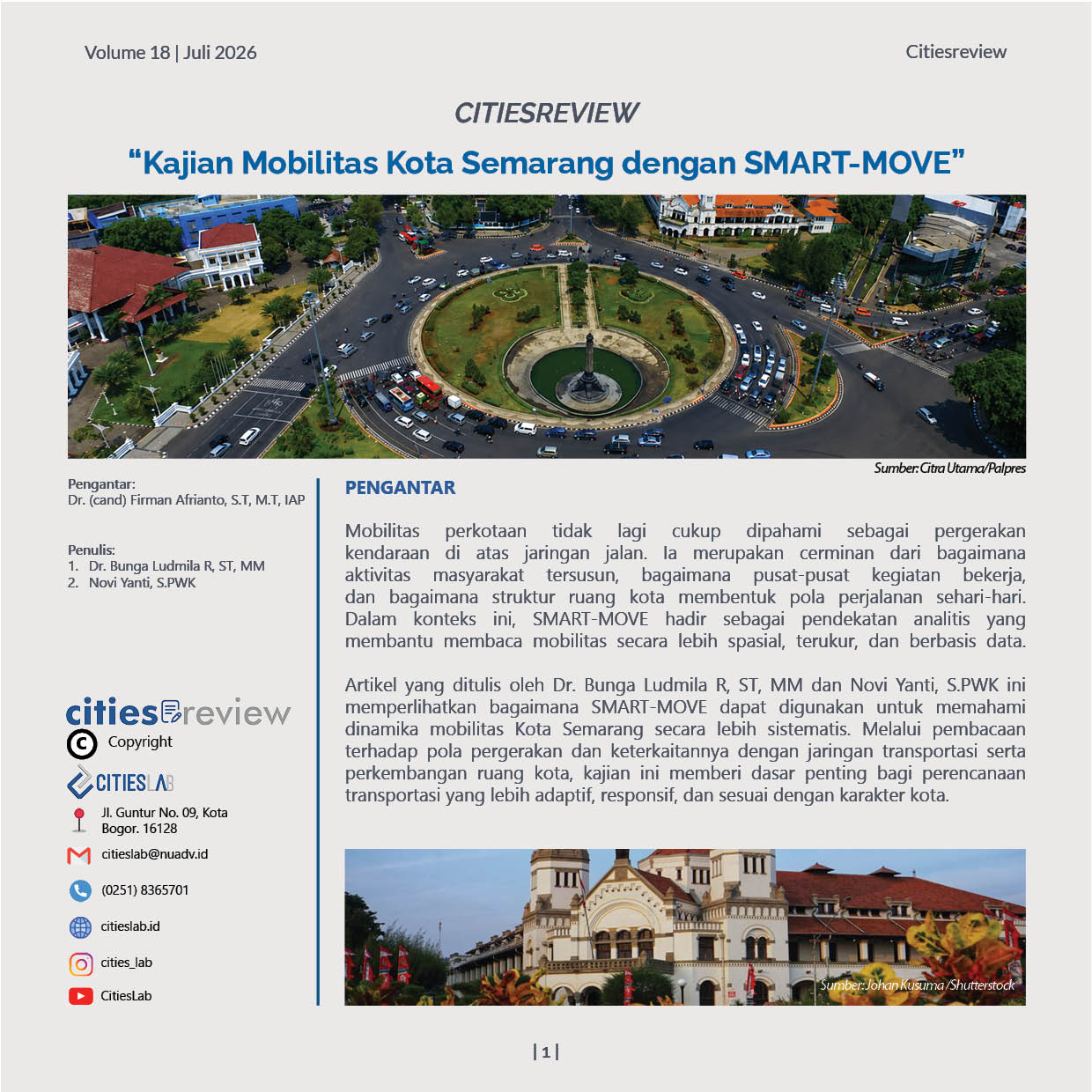 Citiesreview 18: Kajian Mobilitas Kota Semarang dengan SMART-MOVE